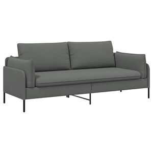 vidaXL Divano 3-Persone Grigio Scuro 222 x 81 x 89 cm Tessuto