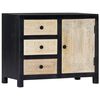 vidaXL Credenza Intagliata a Mano Grigio 75x35x60 cm Massello di Mango