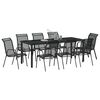 vidaXL Set da Pranzo per Giardino 9 pcs Nero