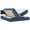 vidaXL Letto con contenitore LED e materasso Blu 200 x 200 cm Tessuto