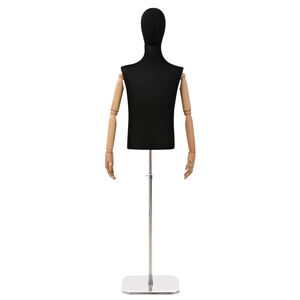 vidaXL Manichino Regolabile 170-218 cm con Base Maschio PP Nero