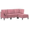 vidaXL Set di mobili per il soggiorno con cuscino 4 pcs Rosa Velluto