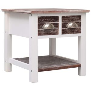vidaXL Tavolino Laterale Marrone 40x40x40 cm in Legno di Paulownia