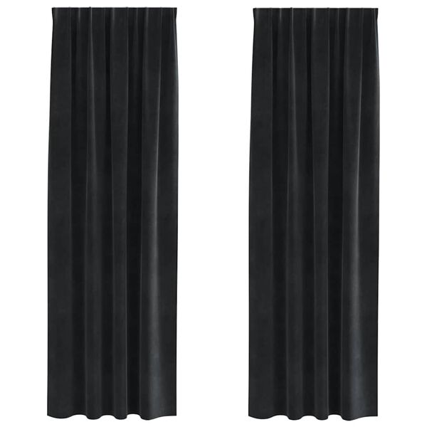 vidaXL Tende oscuranti 2 pcs Nero 140 x 260 cm Velluto