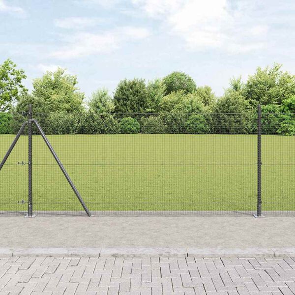 vidaXL Palo della recinzione Grigio 10 x 1 m (rete 16 x 16 mm) Acciaio