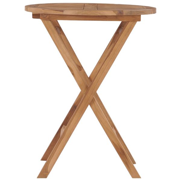 vidaXL Tavolo da Giardino Pieghevole 60 cm in Legno Massello di Teak