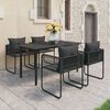 vidaXL Set da Pranzo da Giardino 5 pz in Rattan PVC Nero