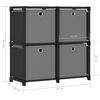 vidaXL Mobile con 12 Scatole a Cubo Nero 69x30x72,5 cm in Tessuto