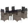 vidaXL Set da Pranzo da Giardino 7 pz con Cuscini in Polyrattan Grigio