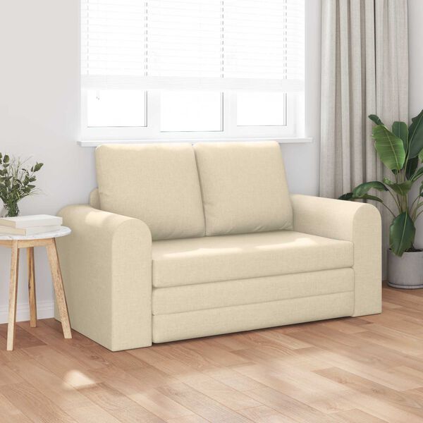 vidaXL Divano letto 60cm Crema Tessuto