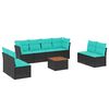 vidaXL Set Divani da Giardino 9 pz con Cuscini Nero in Polyrattan