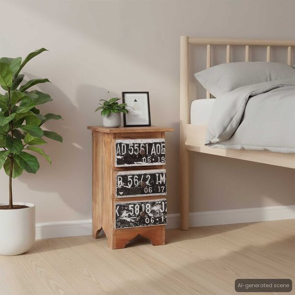 vidaXL Comodino 30x30x51 cm in Legno Massello di Mogano