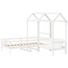 vidaXL Set Dormeuse e Panca con Tetto Bianco 90x190cm Massello Pino