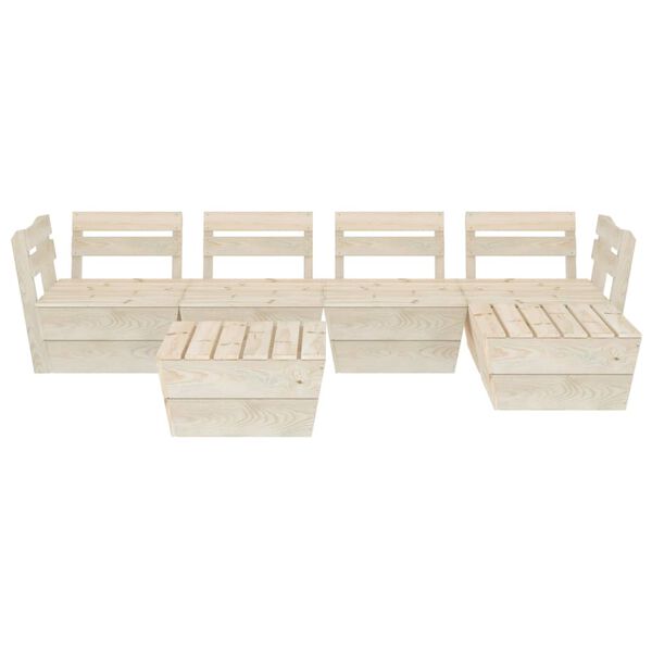 vidaXL Set Divani da Giardino su Pallet 6 pz in Legno Abete Impregnato