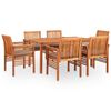 vidaXL Set da Pranzo da Giardino 7 pz con Cuscini Massello di Acacia