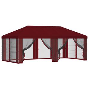 vidaXL Copertura Gazebo con Pareti Laterali 6 x 3 m Borgogna