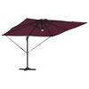 vidaXL Parasol Roma Rosso 286 x 285 x 270 cm Alluminio e Poliestere