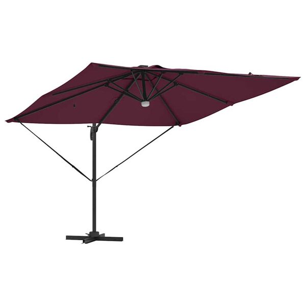 vidaXL Parasol Roma Rosso 286 x 285 x 270 cm Alluminio e Poliestere