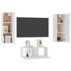 vidaXL Set Mobili Porta TV 3 pz Bianco in Legno Multistrato