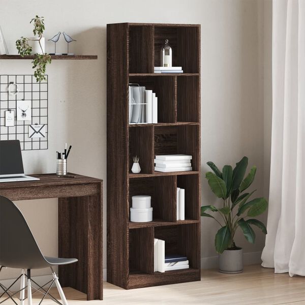 vidaXL Libreria Rovere Marrone 57x28,5x174 cm in Legno Multistrato