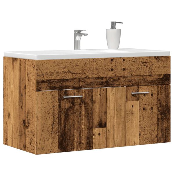 vidaXL Mobile da Bagno Legno Antico 80x38,5x46 cm Legno Multistrato