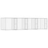 vidaXL Gabbia per cani 4 pcs Argento 800 x 200 x 200 cm Acciaio e PE