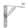 vidaXL Staffe per Mensola 4 pz 23,5x2,5x15,5cm in Acciaio Inox Argento