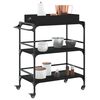 vidaXL Carrello da Cucina Nero 81,5x41x92,5 cm in Legno Multistrato