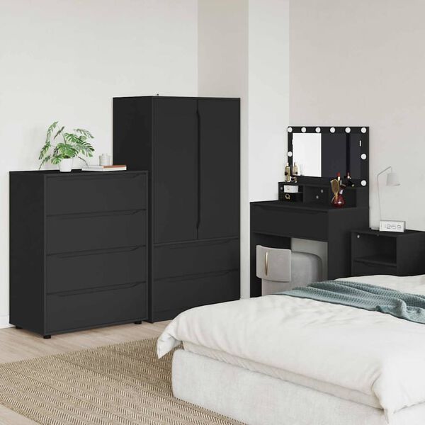 vidaXL Armadi di Stoccaggio 2 pcs Nero 80 x 48 x 105 cm