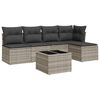 vidaXL Set Divano da Giardino 6pz con Cuscini Grigio Chiaro Polyrattan