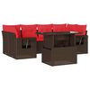 vidaXL Set Divani da Giardino 7 pz con Cuscini Marrone in Polyrattan