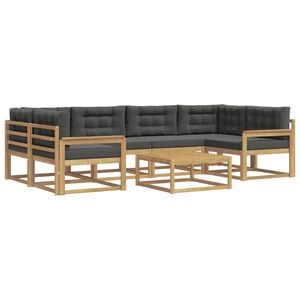 vidaXL Set di divani da esterno 5 pz Bianco e Antracite
