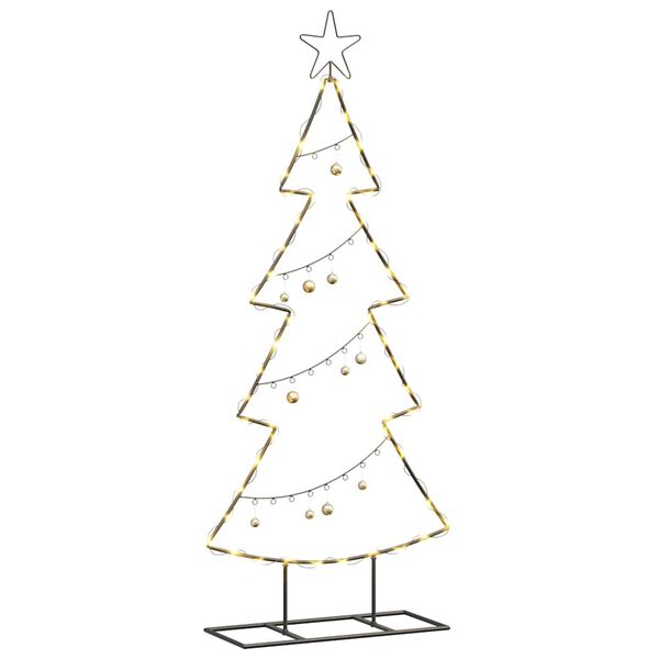vidaXL Albero di Natale in metallo con supporto Nero 125 cm Acciaio