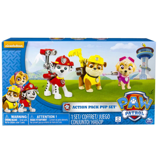 Paw Patrol Gioco Set di Personaggi Marshall/Skye/Rubble