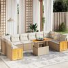 vidaXL Set Divani da Giardino 11 pz con Cuscini Beige in Polyrattan