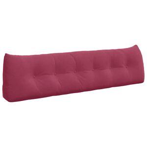 vidaXL Cuscino per Schiena Rosso Vino 180 x 24 x 50 cm Velluto