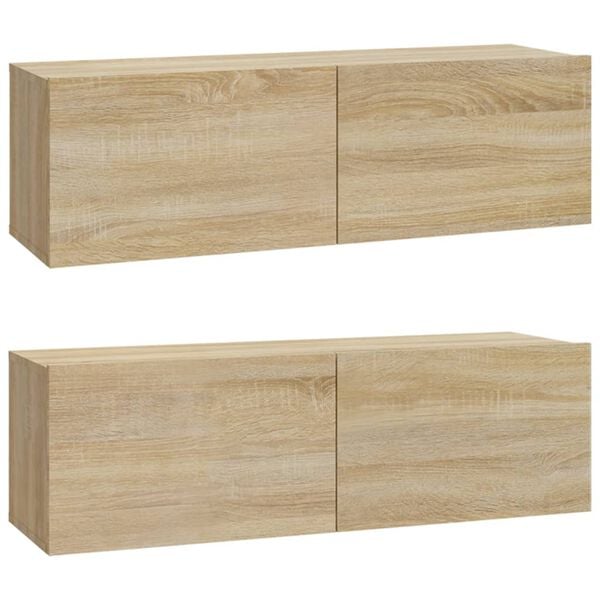 vidaXL Set di Mobili Porta TV 4 pz Rovere Sonoma in Legno Multistrato