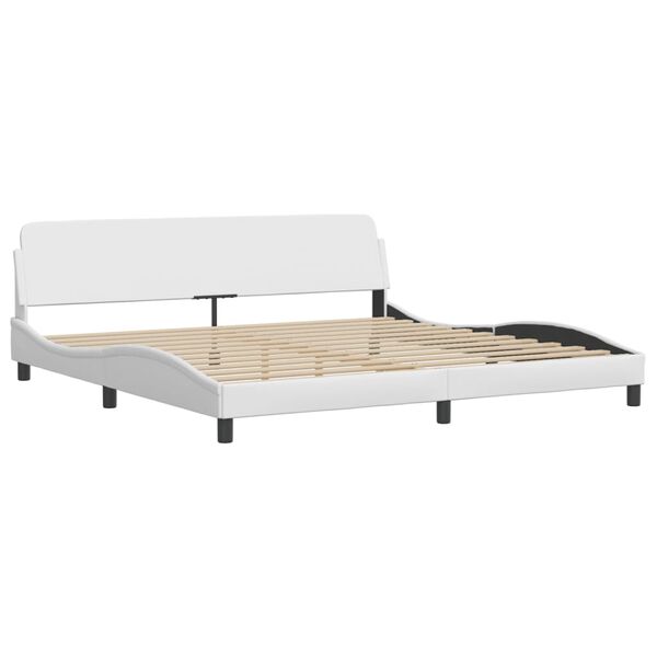 vidaXL Letto Viana con Materasso Bianco 200x200cm in Similpelle