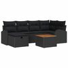 vidaXL Set Divano da Giardino 7 pz Nero polyrattan