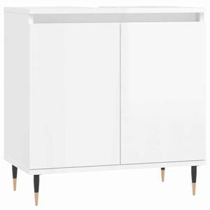 vidaXL Armadietto Bagno Bianco Lucido 58x33x60cm in Legno Multistrato