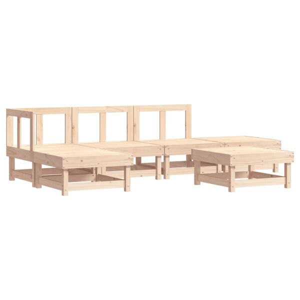 vidaXL Set Salotto da Giardino 6 pz in Legno Massello di Pino