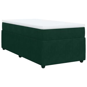 vidaXL Giroletto a Molle con Materasso Verde Scuro 80x200 cm Velluto