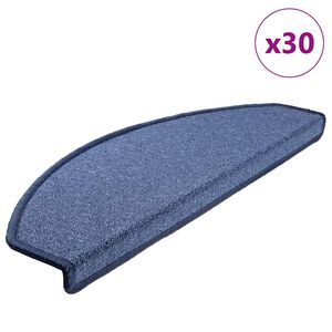 vidaXL Tappetini per scale 30 pz 65x24x4 cm Blu Semicircolari Grandi