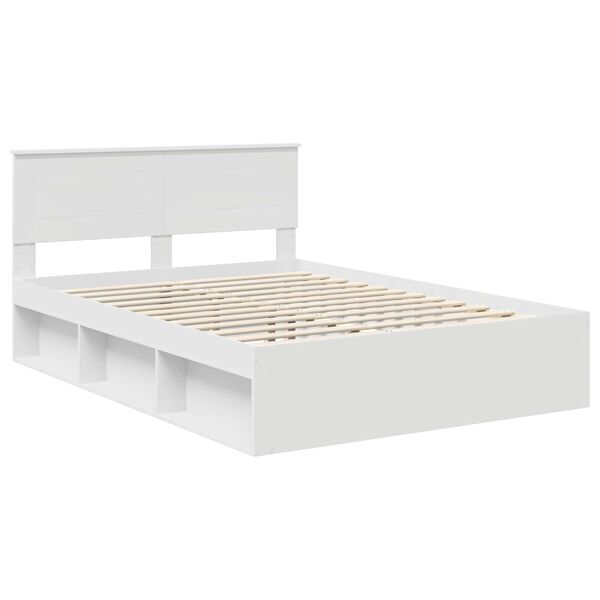 vidaXL Struttura del letto Bianco 140 x 190 cm Legno multistrato