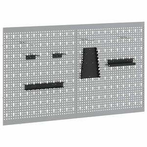 vidaXL Pannello per attrezzi 2 pz Grigio 100 x 1 x 60 cm Acciaio