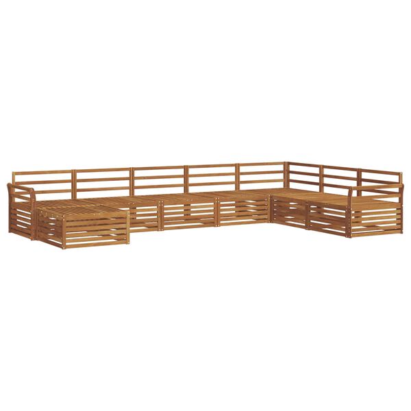 vidaXL Set divani 8 pcs Naturale Legno di Acacia Massello