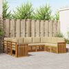 vidaXL Set divano sezionale con cuscino 9 pcs Naturale e Beige