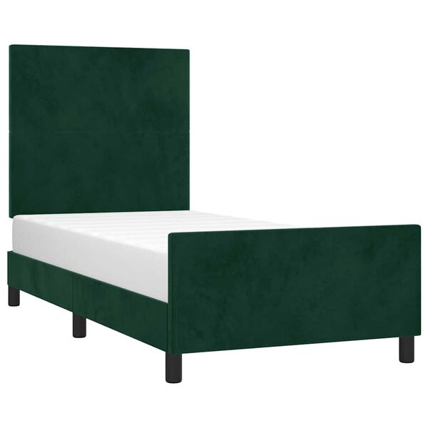 vidaXL Giroletto senza Materasso Verde Scuro 100x200 cm in Velluto