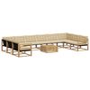 vidaXL Set di divani da esterno 11 pz Bianco e Beige