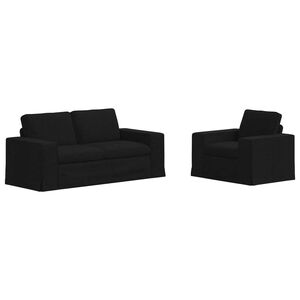 vidaXL Divano 2 pcs Nero